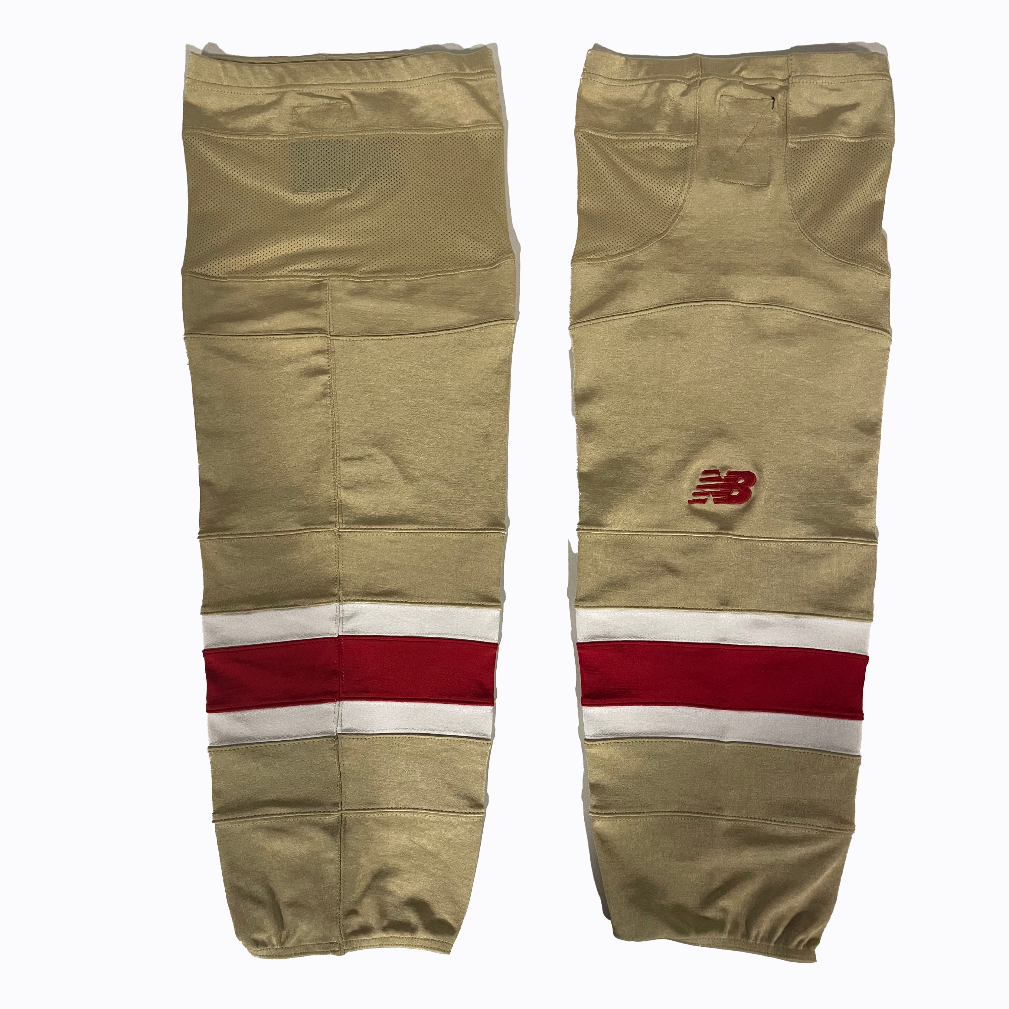 NCAA - Chaussettes de hockey New Balance d'occasion (or/rouge/blanc)